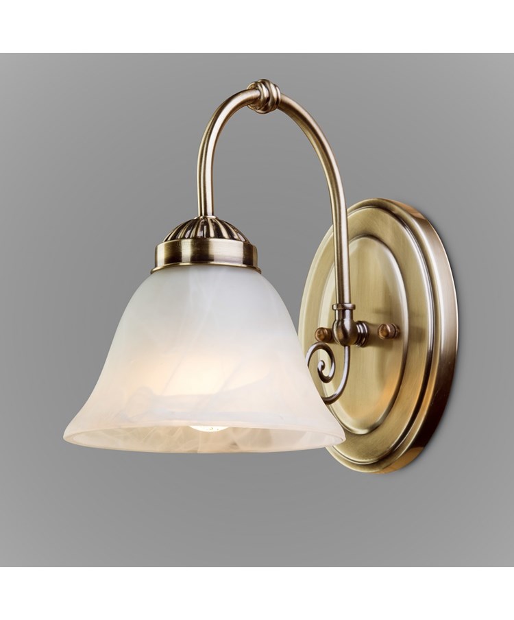 Elegant Diner Downlighter Wall Light - Antique Brass - Alabaster Glass Elegant Diner Downlighter Wall Light - Antique Brass - Alabaster Glass