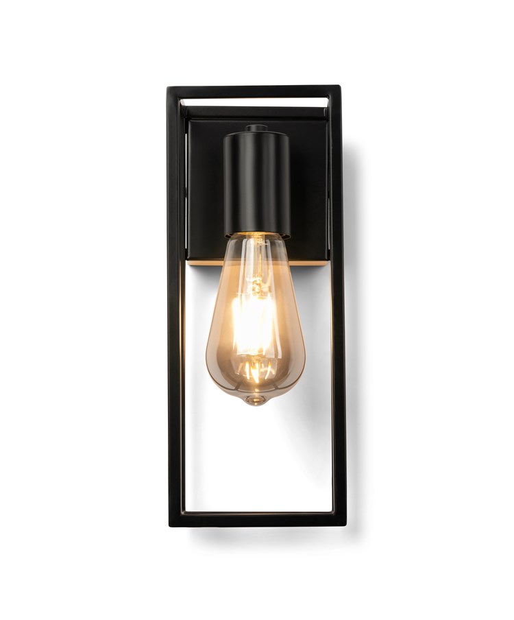 Hobart Modern Matt Black Cage Metal Vintage Wall Light Hobart Modern Matt Black Cage Metal Vintage Wall Light