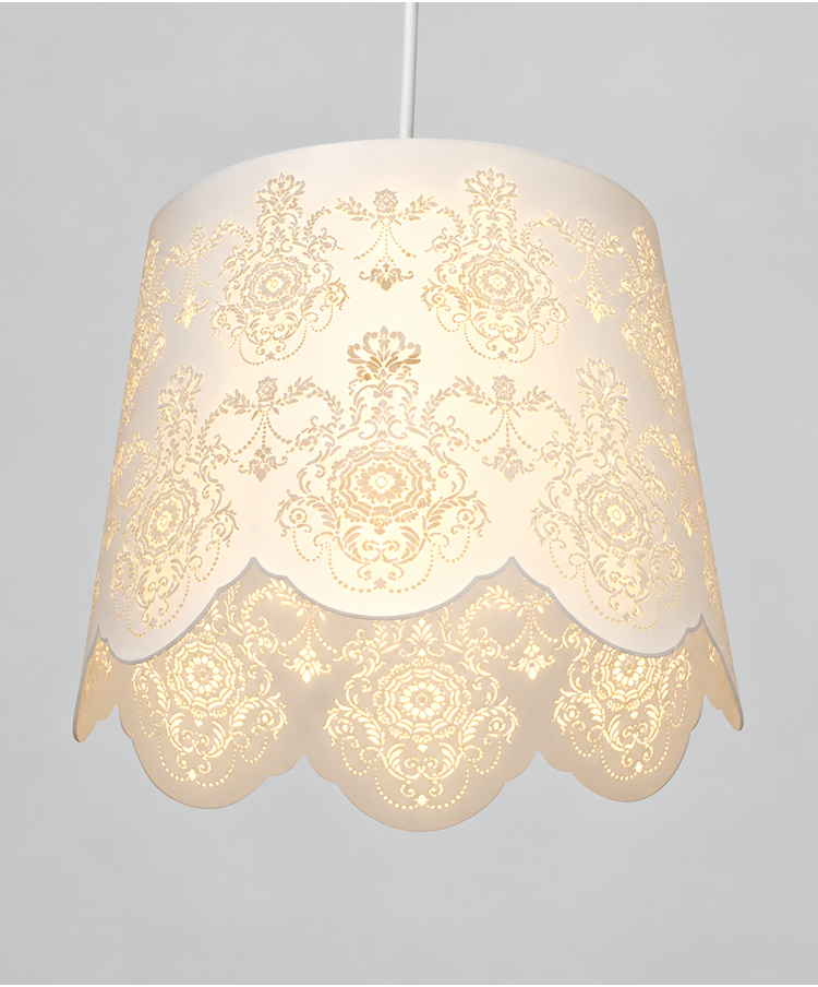 Laura Cream Steel Stencil Ceiling Light Pendant Shade Only
