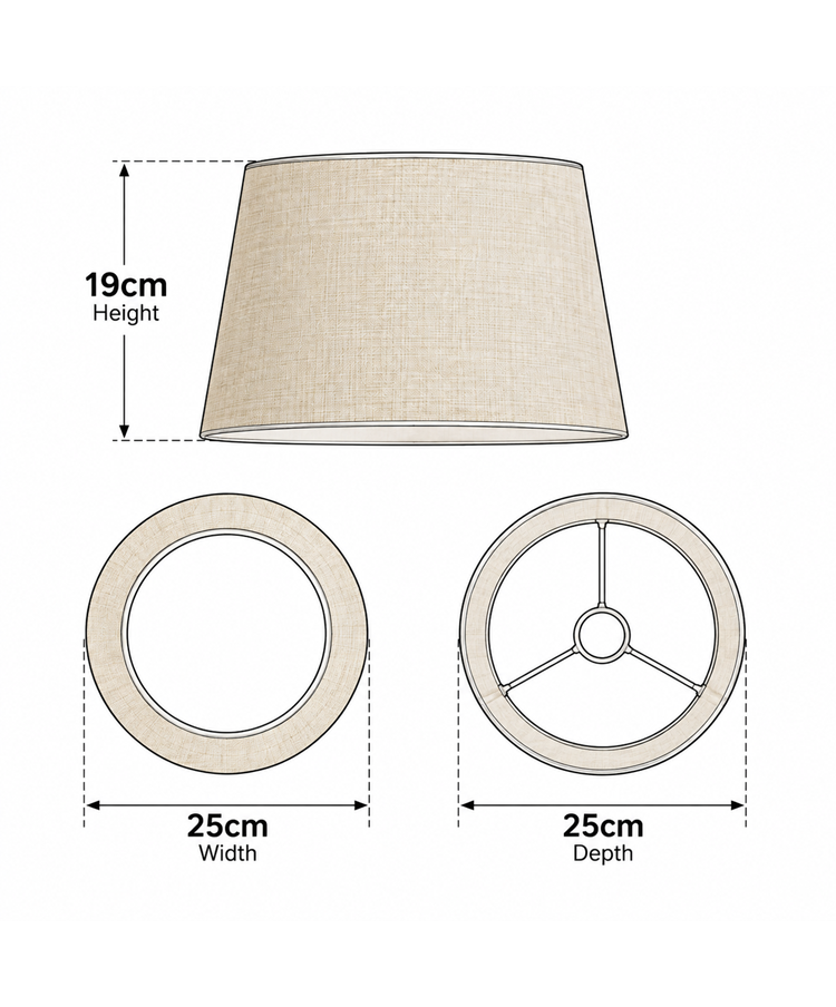Bailey Beige Linen Table Lamp Shade 25cm Bailey Beige Linen Table Lamp Shade 25cm