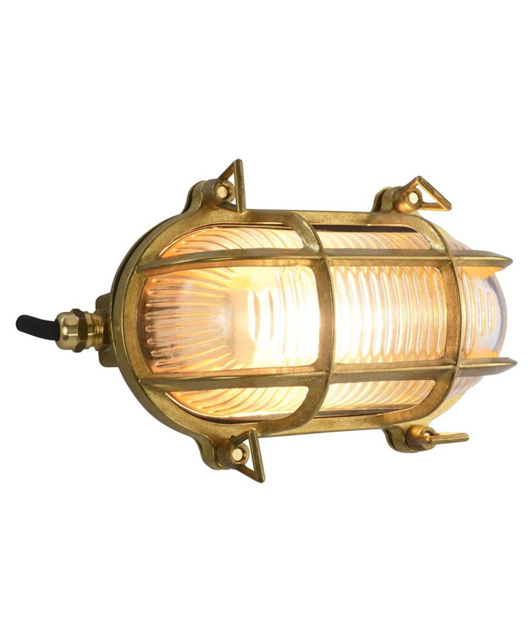 Elipta Clyde Oval Bulkhead - Solid Brass c/w Winguts Elipta Clyde Oval Bulkhead - Solid Brass c/w Winguts