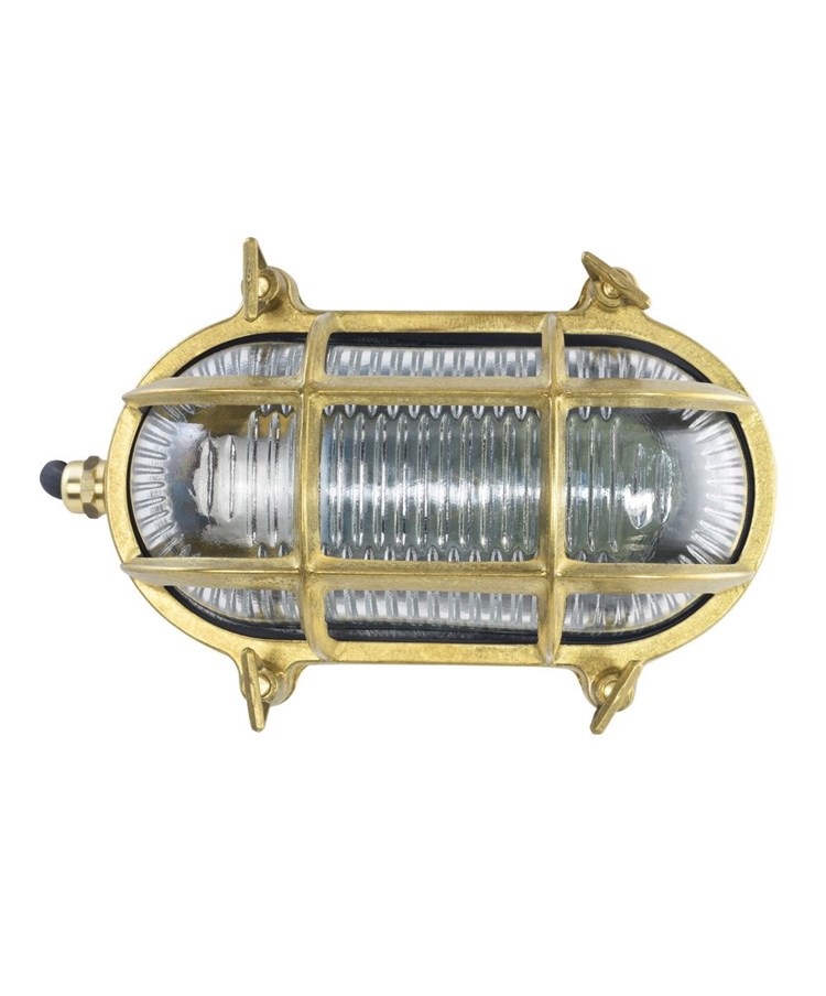 Elipta Clyde Oval Bulkhead - Solid Brass c/w Winguts Elipta Clyde Oval Bulkhead - Solid Brass c/w Winguts