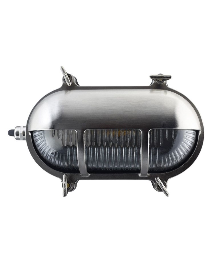 Elipta Portsmouth Oval Eyelid Bulkhead - Solid Brass, Nickel Plated Finish Elipta Portsmouth Oval Eyelid Bulkhead - Solid Brass, Nickel Plated Finish