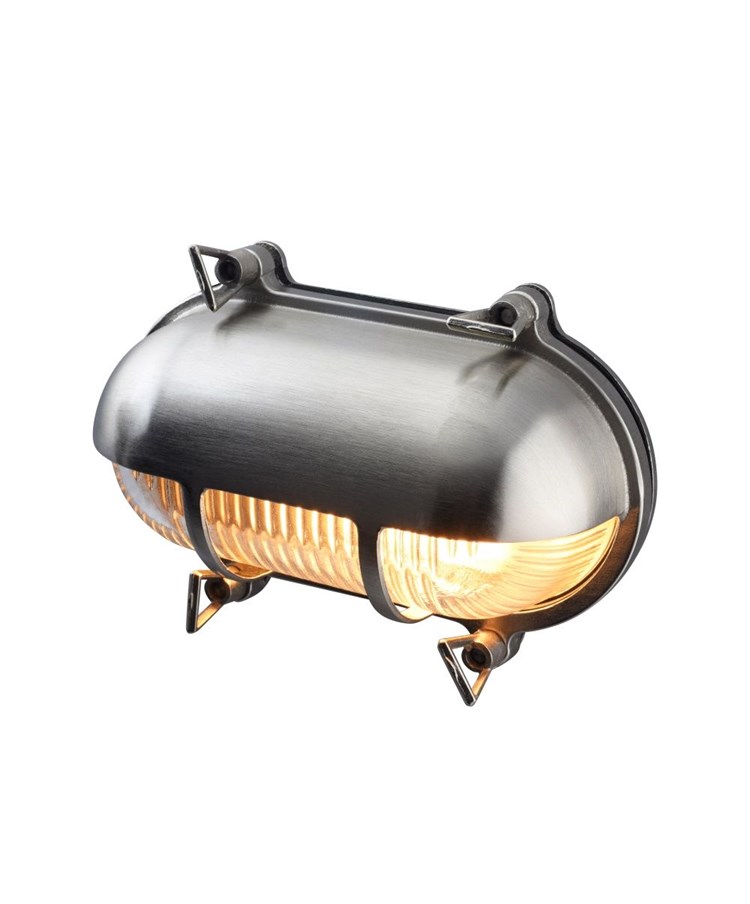 Elipta Portsmouth Oval Eyelid Bulkhead - Solid Brass, Nickel Plated Finish Elipta Portsmouth Oval Eyelid Bulkhead - Solid Brass, Nickel Plated Finish