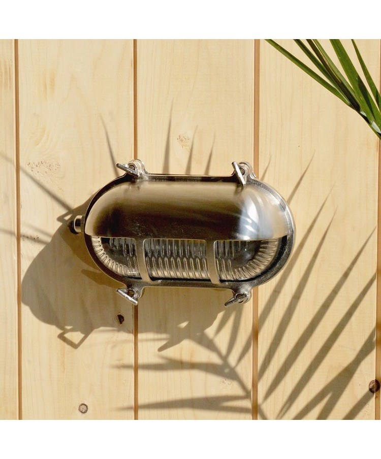 Elipta Portsmouth Oval Eyelid Bulkhead - Solid Brass, Nickel Plated Finish Elipta Portsmouth Oval Eyelid Bulkhead - Solid Brass, Nickel Plated Finish