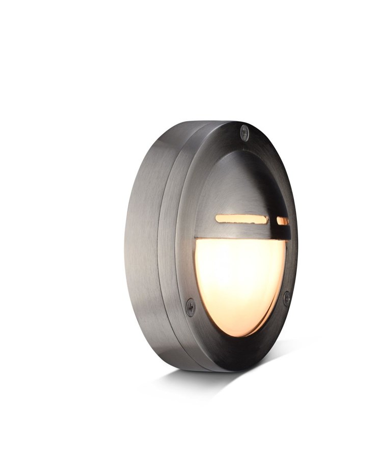 Elipta Chatham Eyelid Outdoor Wall Light - Solid Brass, Nickel Plated Finish Elipta Chatham Eyelid Outdoor Wall Light - Solid Brass, Nickel Plated Finish