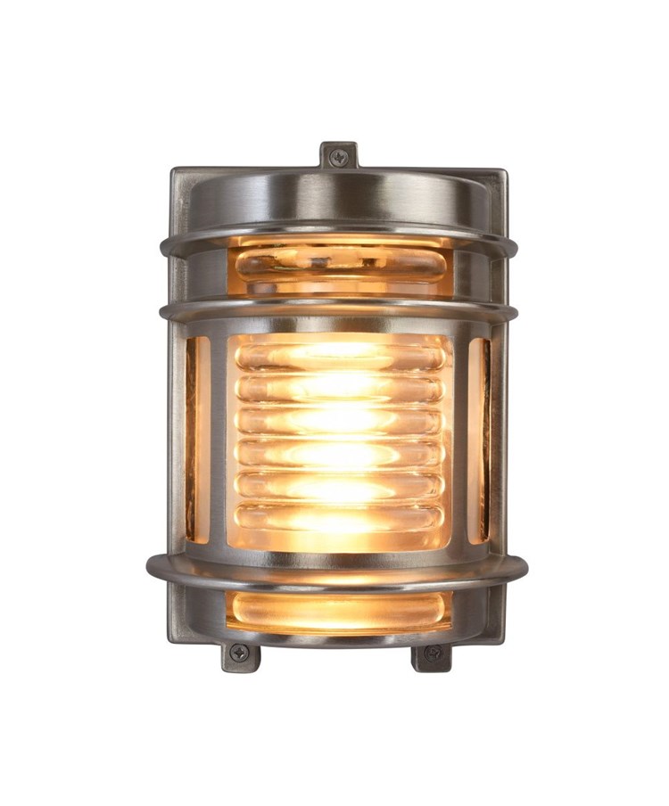 Elipta Dartmouth Outdoor Wall Light - Solid Brass, Nickel Pleated Finish Elipta Dartmouth Outdoor Wall Light - Solid Brass, Nickel Pleated Finish