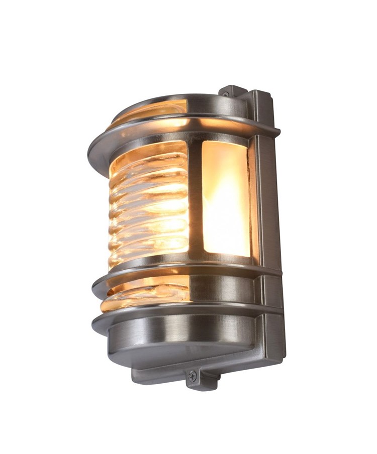 Elipta Dartmouth Outdoor Wall Light - Solid Brass, Nickel Pleated Finish Elipta Dartmouth Outdoor Wall Light - Solid Brass, Nickel Pleated Finish