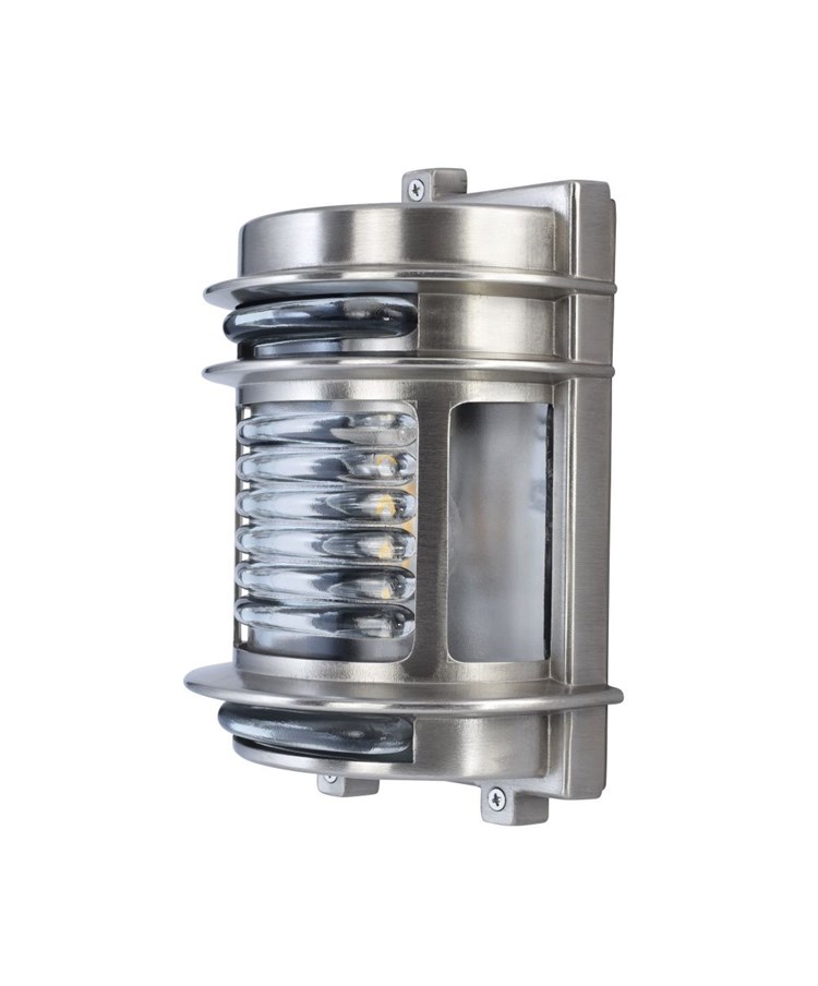 Elipta Dartmouth Outdoor Wall Light - Solid Brass, Nickel Pleated Finish Elipta Dartmouth Outdoor Wall Light - Solid Brass, Nickel Pleated Finish