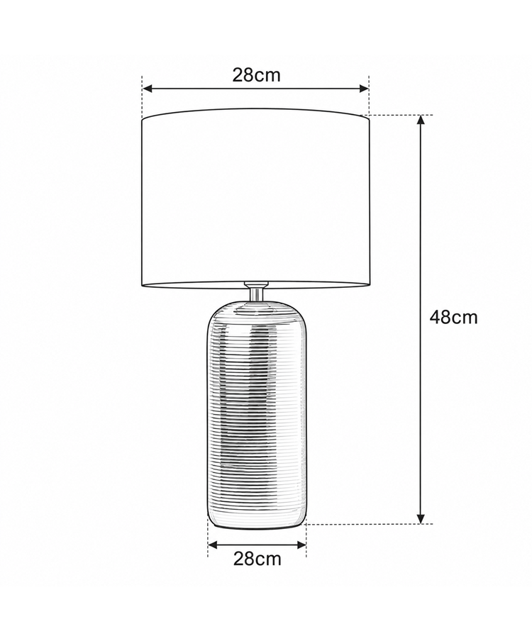 Twirl Chrome Ribbed Table Lamp Twirl Chrome Ribbed Table Lamp
