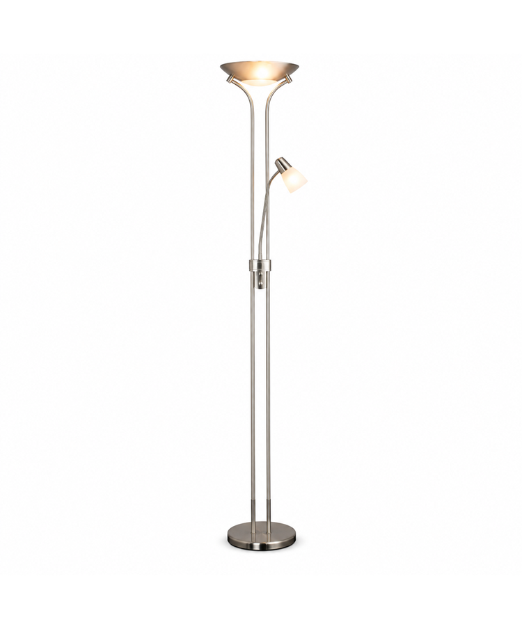 Mother and Child Floor Lamp - Satin Nickel - Complete With LED Bulbs Mother and Child Floor Lamp - Satin Nickel - Complete With LED Bulbs