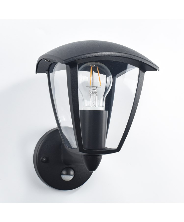 Patilo Dome top PIR Lantern - E27 - Aluminium - Black Patilo Dome top PIR Lantern - E27 - Aluminium - Black