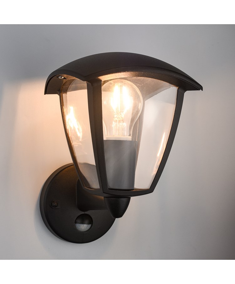 Patilo Dome top PIR Lantern - E27 - Aluminium - Black Patilo Dome top PIR Lantern - E27 - Aluminium - Black