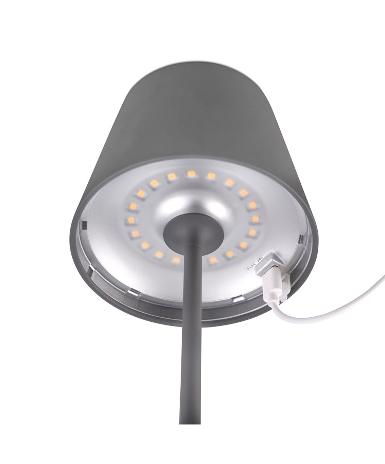 Elipta Rechargeable Battery Outdoor LED Table Lamp - Grey Elipta Rechargeable Battery Outdoor LED Table Lamp - Grey