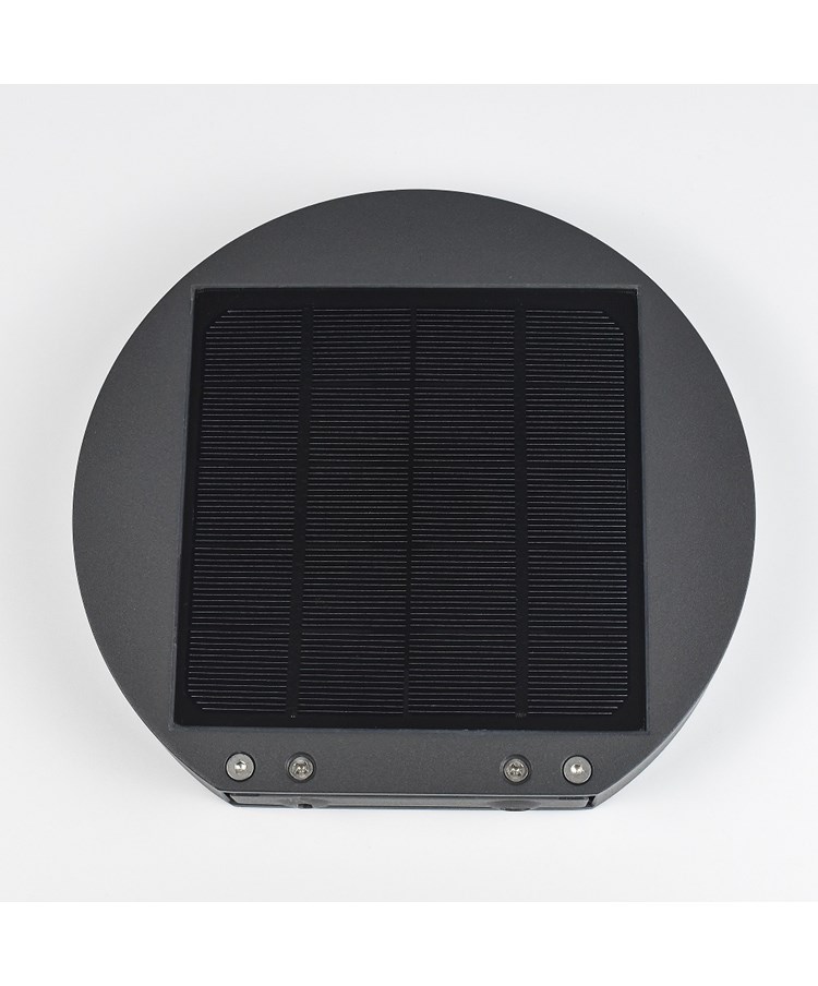Patilo Solar Rechargeable Outdoor Disc Wall Light - Black Patilo Solar Rechargeable Outdoor Disc Wall Light - Black