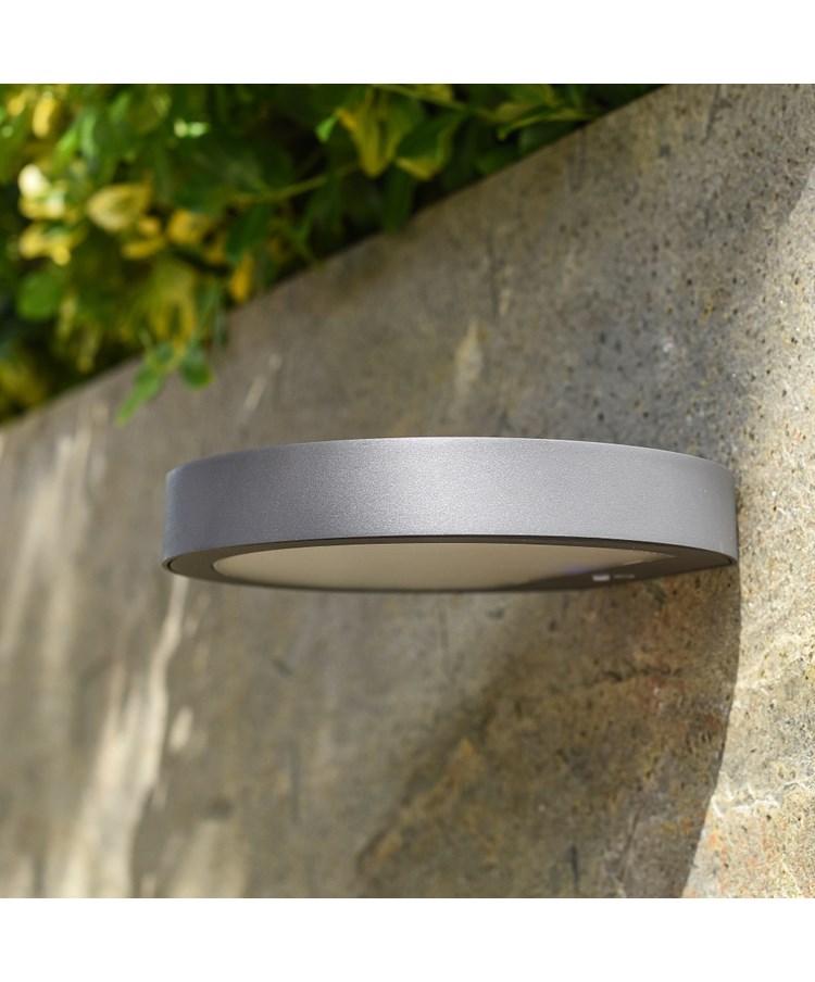 Patilo Solar Rechargeable Outdoor Disc Wall Light - Black Patilo Solar Rechargeable Outdoor Disc Wall Light - Black