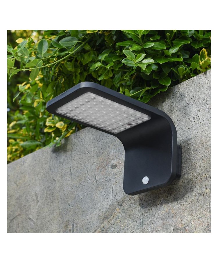 Patilo Sunny Solar Wall Light with PIR - Aluminium - Black Patilo Sunny Solar Wall Light with PIR - Aluminium - Black