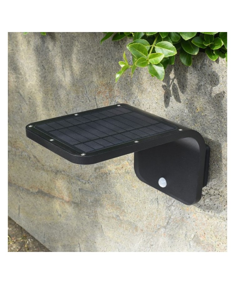 Patilo Sunny Solar Wall Light with PIR - Aluminium - Black Patilo Sunny Solar Wall Light with PIR - Aluminium - Black