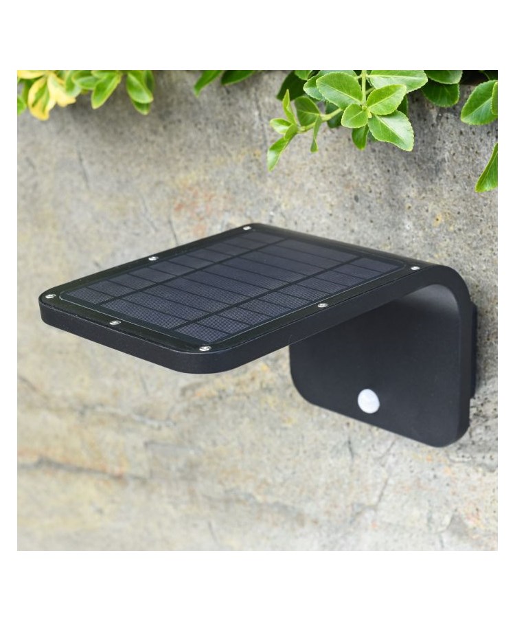 Patilo Sunny Solar Wall Light with PIR - Aluminium - Black Patilo Sunny Solar Wall Light with PIR - Aluminium - Black