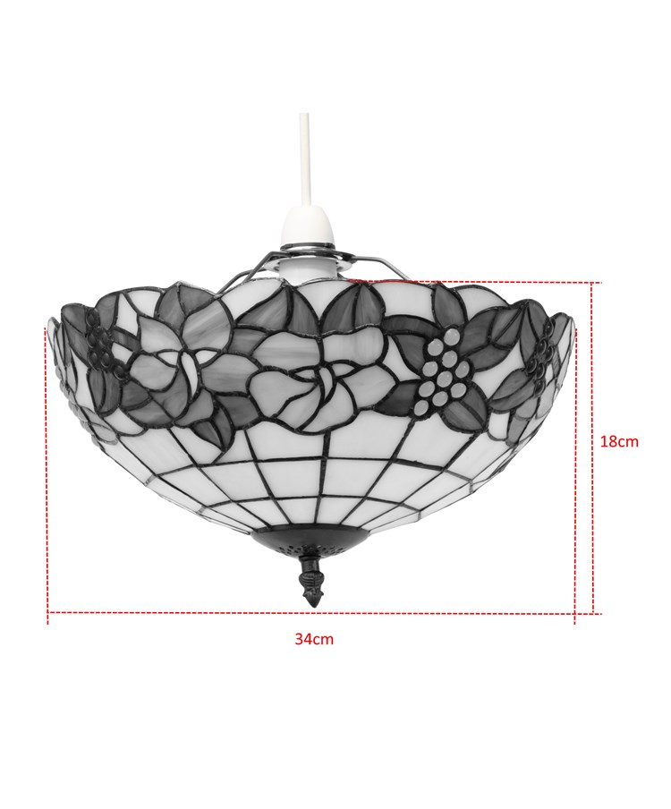 Lily Tiffany Style Stained Glass Uplighter Ceiling Light Shade