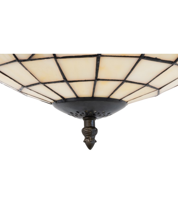 Lily Tiffany Style Stained Glass Uplighter Ceiling Light Shade
