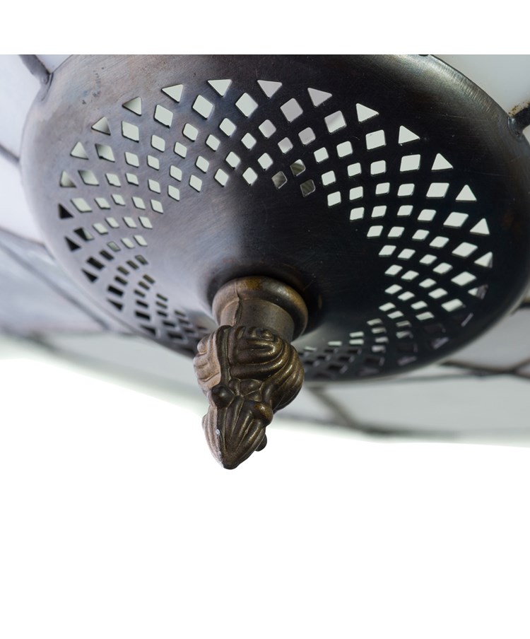 Cream Stained Glass Uplighter - Tiffany Style Pendant Light Shade Cream Stained Glass Uplighter - Tiffany Style Pendant Light Shade