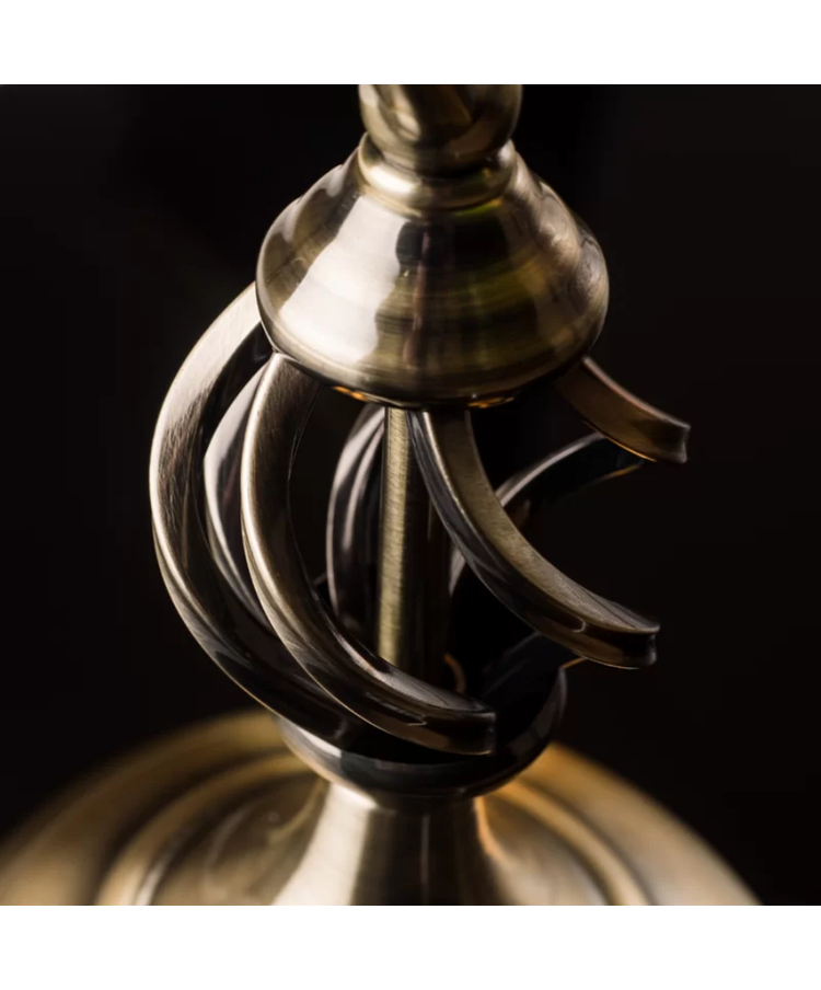 Kingswood Barley Twist Traditional Bankers Lamp - Opal Glass Shade