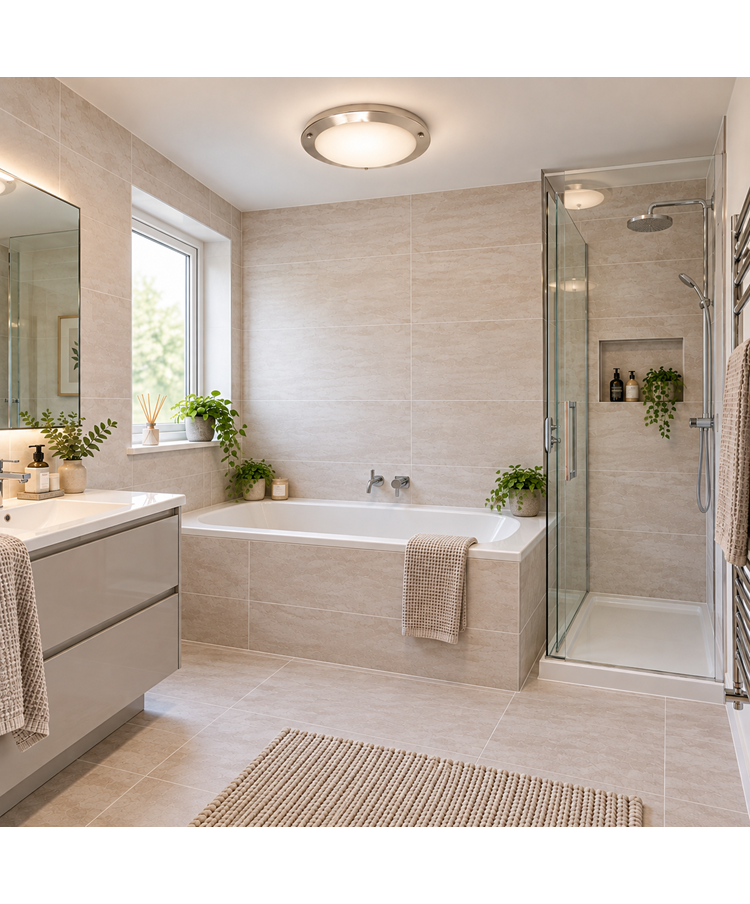 Satin Silver Opal Glass Flush Light