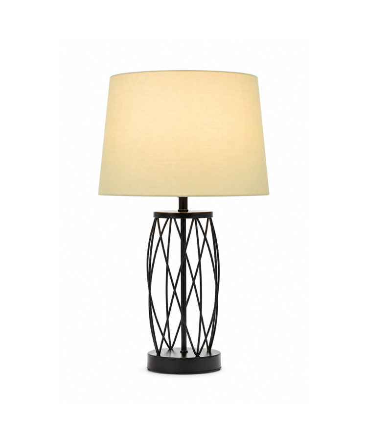 Ashleigh Black (No Glass) Table Lamp with Sage Green Shade