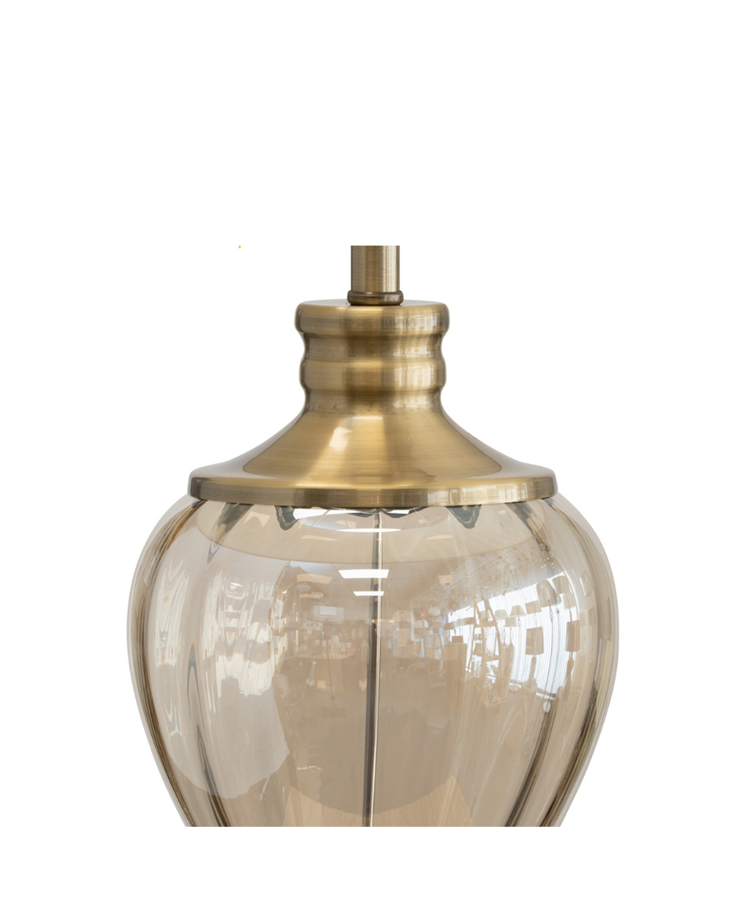 Hepburn Large Amber Glass & Antique Brass Table Lamp Base Only Hepburn Large Amber Glass & Antique Brass Table Lamp Base Only