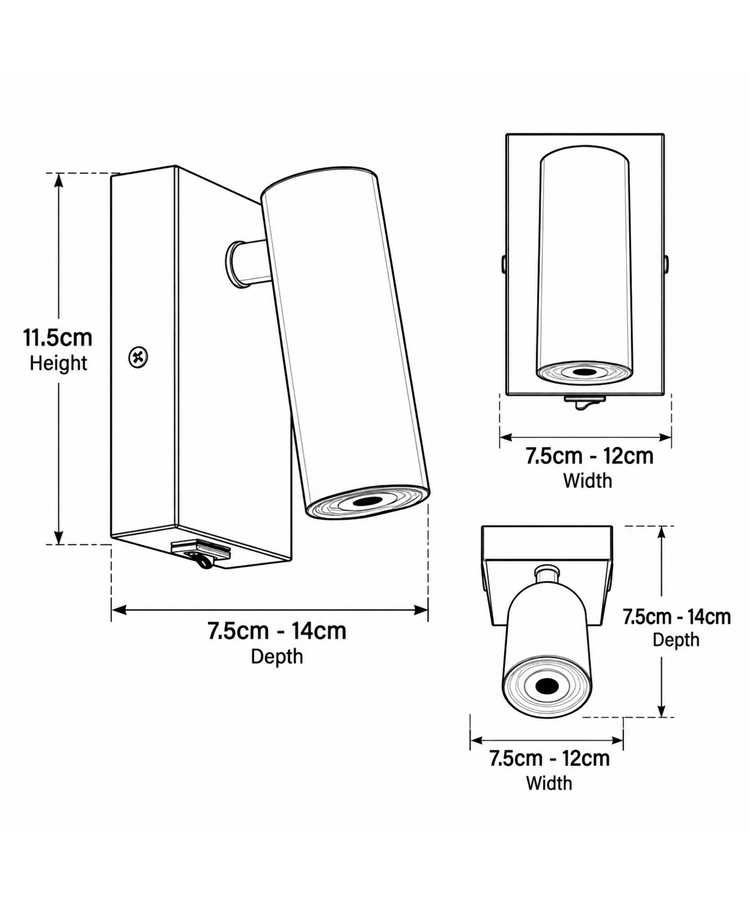 LIMA BLACK WALL LIGHT LED SWITCHED LIMA BLACK WALL LIGHT LED SWITCHED