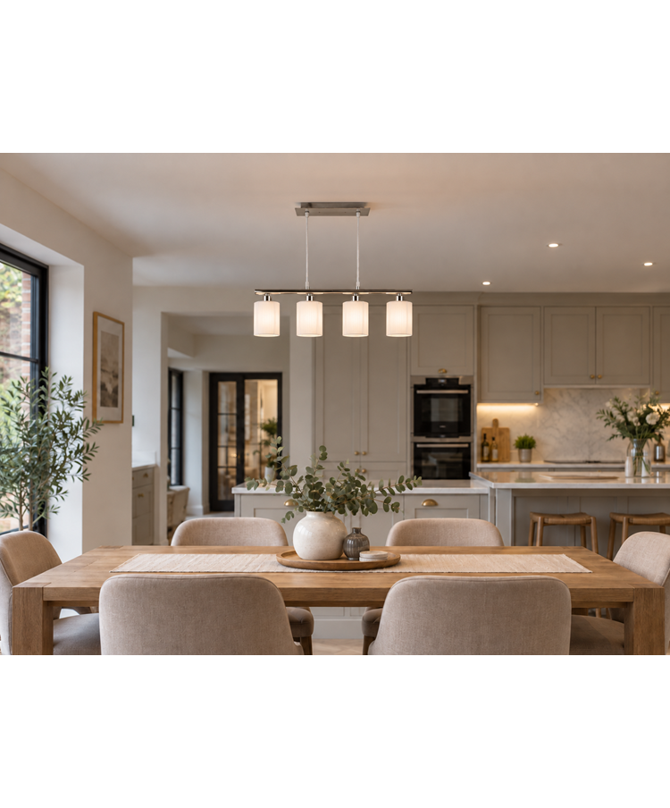 Korus 4 Bar Light with White Shade - Ceiling Light Korus 4 Bar Light with White Shade - Ceiling Light