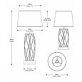 Cylinder Grey Marble Effect Table Lamp with Grey Linen Shade
