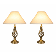 Kingswood Barley Twist Antique Brass Table Lamps (Pair)