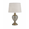Hepburn Large Amber Glass Antique Brass Table Lamp with Cream Pleat Shade