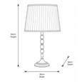 Bergen Slimline Antique Brass Candlestick Table Lamp with Ivory Pleated Shade