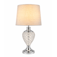 Hepburn Large Crystal Glass Table Lamp with Matching Grey Linen Shade - Silver