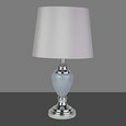 Malham Grey Ceramic Table Lamp with Matching Drum Shade - Modern Grey & Silver