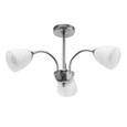 Caprice 3 Light Semi Flush Ceiling Light with Opal Glass Shades