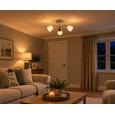Caprice 3 Light Semi Flush Ceiling Light with Opal Glass Shades