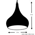 Modern Designer Teardrop Ceiling Pendant Light - Chrome - Large