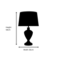 Hepburn Large Ceramic Table Lamp With Shade - Modern Grey & Silver