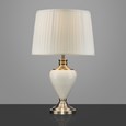 Hepburn Large Ceramic Table Lamp with Matching Pleated Shade - Cream & Brass