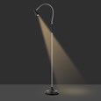 Heavyweight Modern Black Chrome Reading Floor Lamp with LED Daylight Bulb