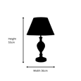 Hannah Luxury Elegant Chrome & Crystal Table Lamp with Ivory String Shade