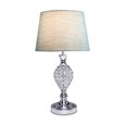 Hannah Luxury Elegant Chrome & Crystal Table Lamp with Blue Gold Shade