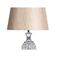 Hannah Luxury Elegant Chrome & Crystal Table Lamp with Charcoal Gold Shade