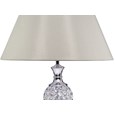 Hannah Luxury Elegant Chrome & Crystal Table Lamp with Grey Empire Shade