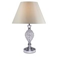 Hannah Luxury Elegant Chrome & Crystal Table Lamp with Grey Empire Shade