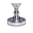Hannah Luxury Elegant Chrome & Crystal Table Lamp with Ivory Linen Shade